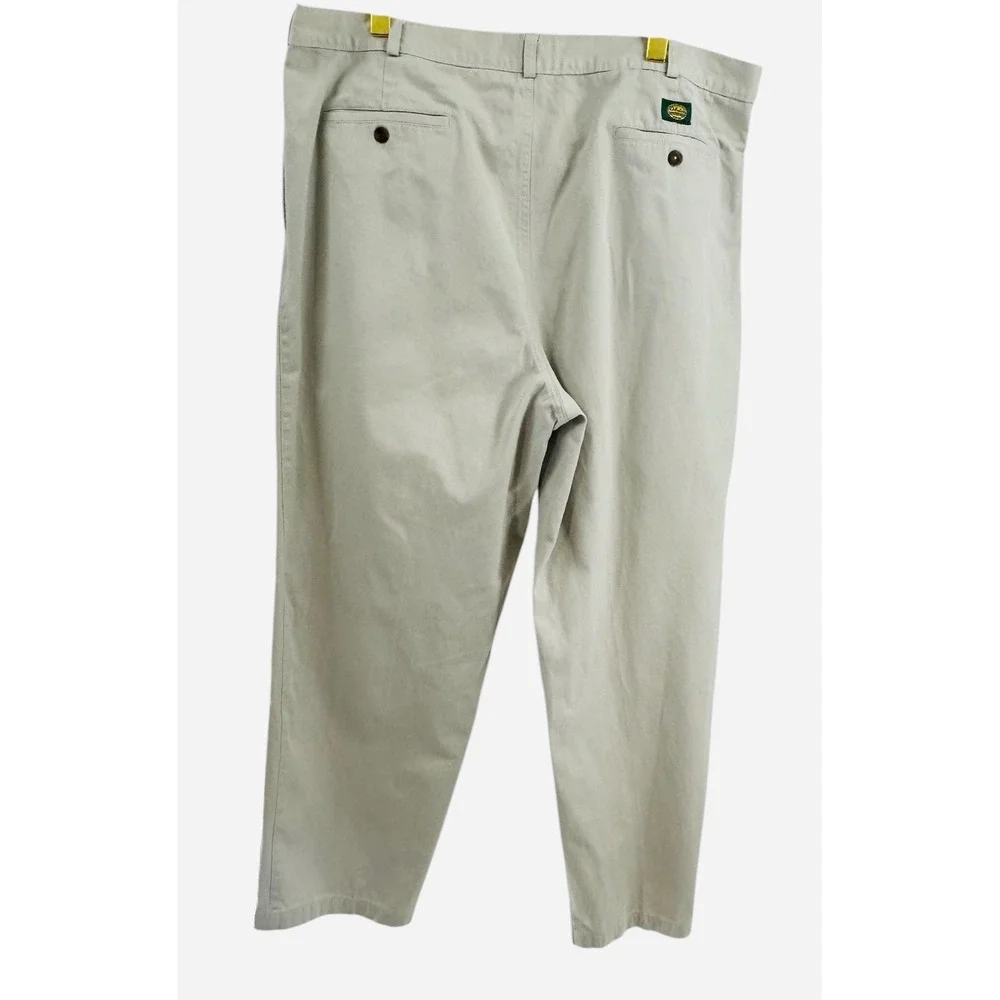 Cabela's Mens 44 Regular Beige Pleated Cotton‎ Outdoor Casual Pants